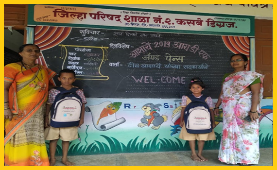 Distributed School Bags to students in ZP School
